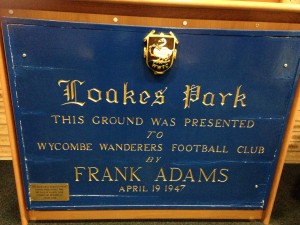 Loakes Park plaque